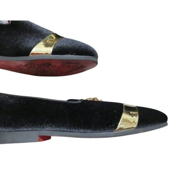 Santimon Velvet Tuxedo Lion Head Loafers Driving Shoes Smoking Slippers size 12 - Picture 6 of 12